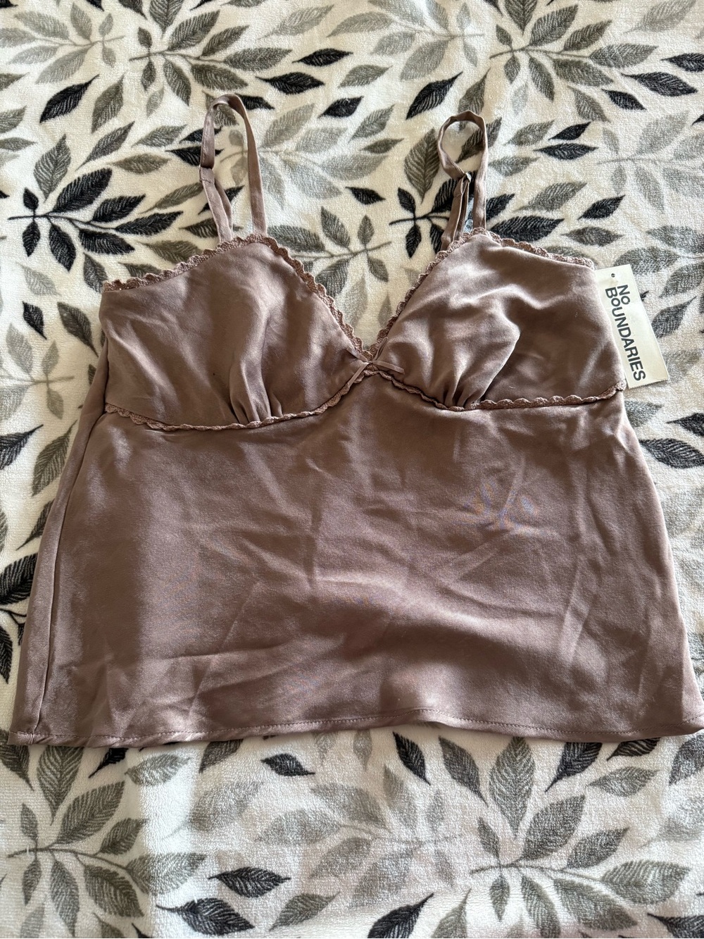 No Boundaries Satin Cami in Mauve Taupe